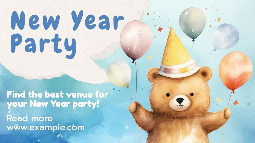 New year party blog banner template