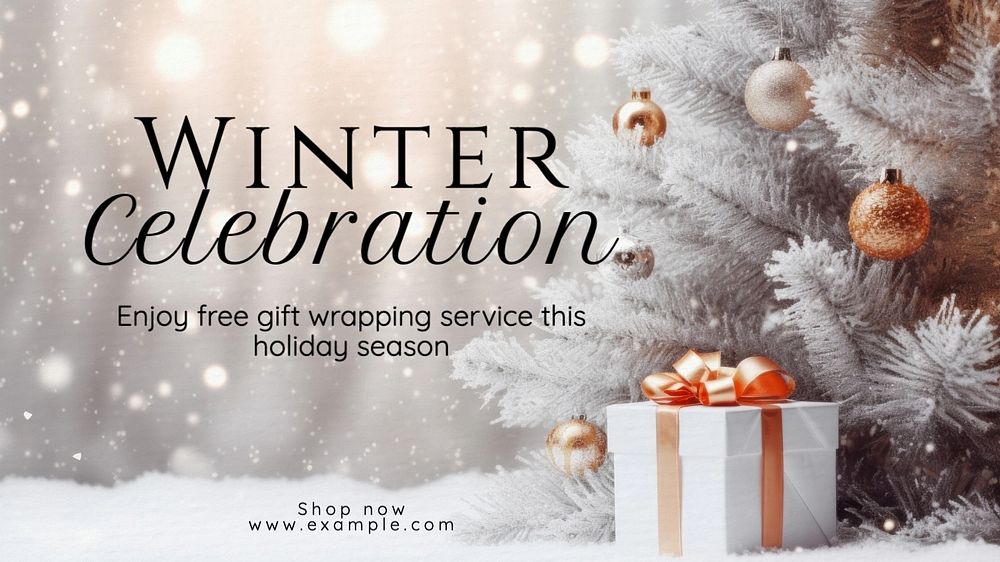 Winter celebration blog banner template