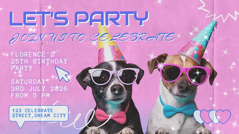 Party invitation blog banner template