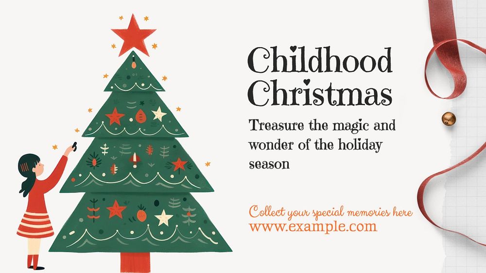 Christmas childhood memories blog banner template