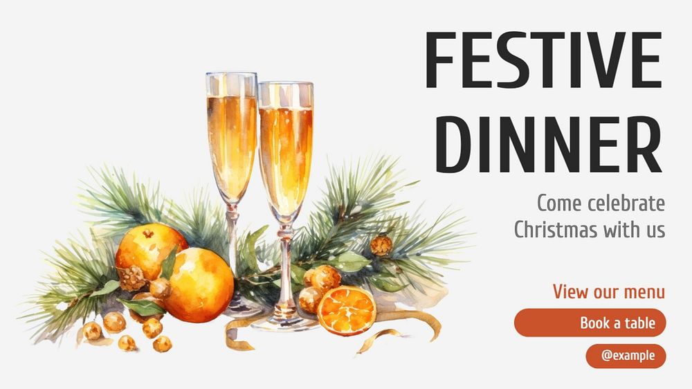 Christmas dinner blog banner template