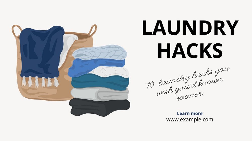 Laundry hacks blog banner template