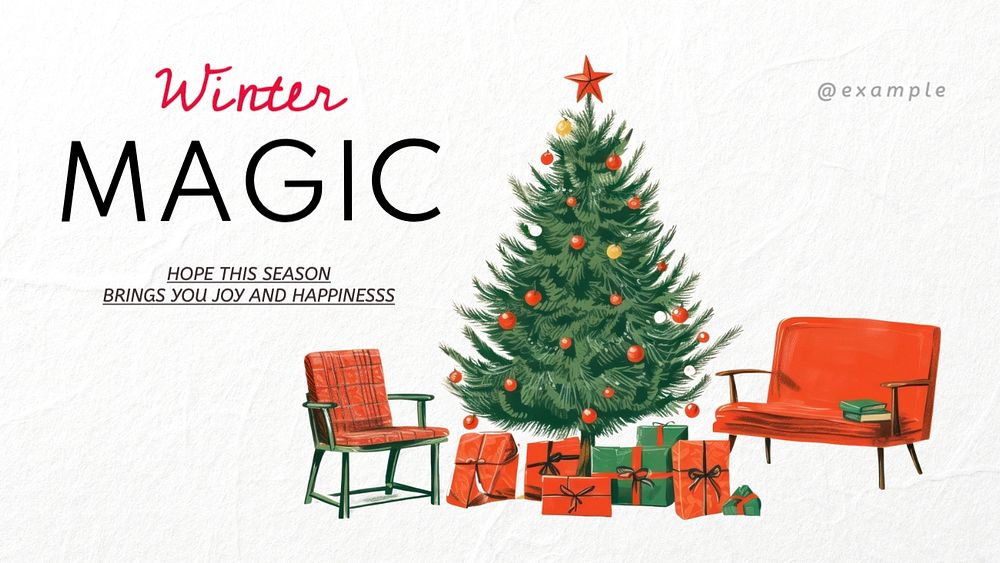 Winter magic blog banner template