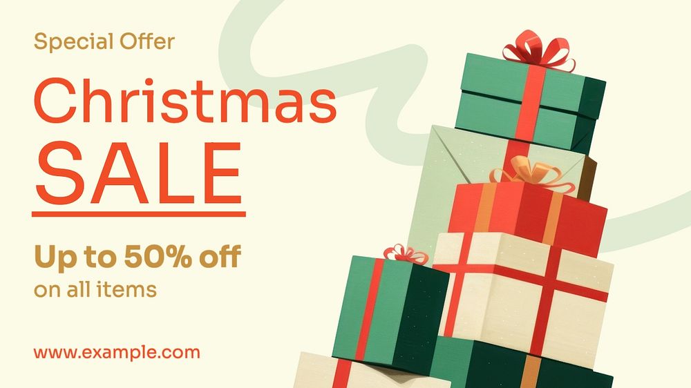 Christmas sale blog banner template