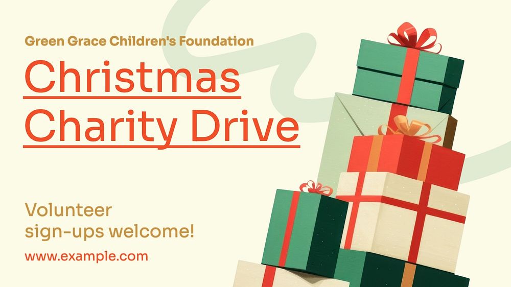 Christmas charity drive blog banner template