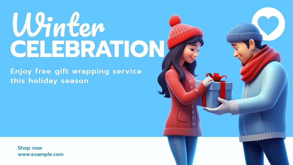 Winter celebration blog banner template