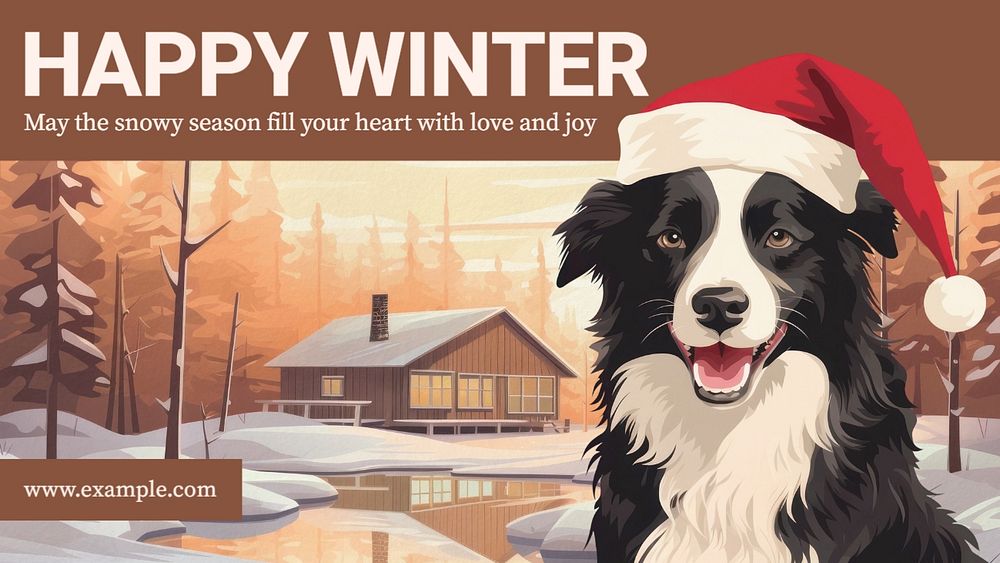 Happy winter blog banner template