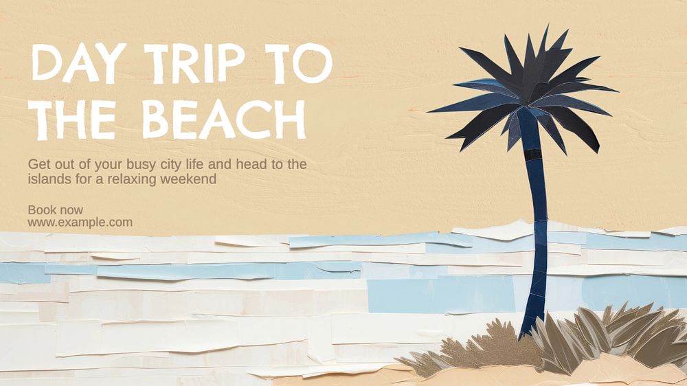 Beach trip blog banner template