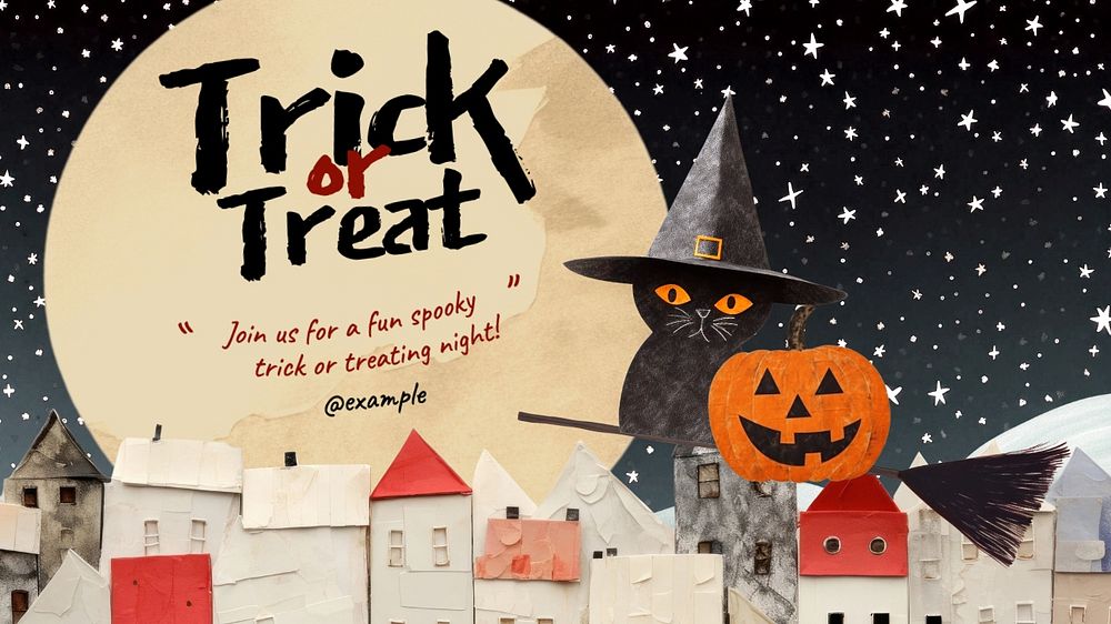 Trick or treat blog banner template, editable text