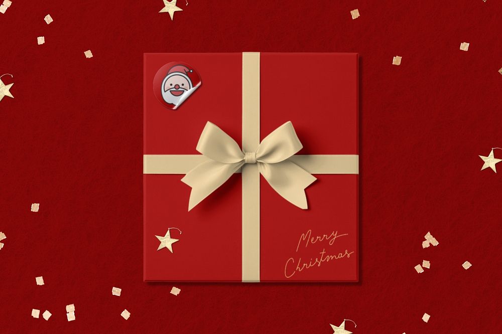 Editable Christmas gift box mockup Premium Scene Creator rawpixel
