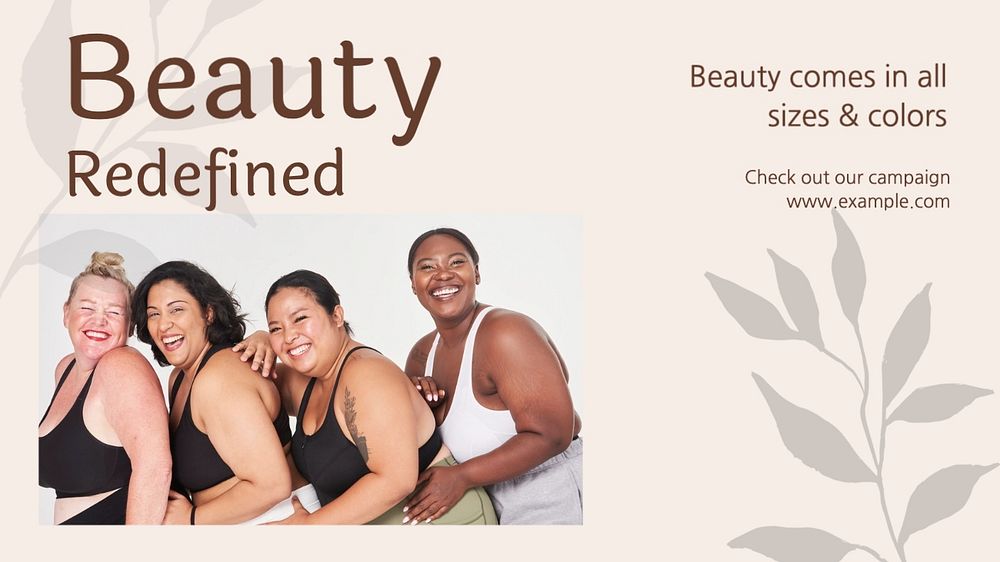 Redefined beauty blog banner template, editable text