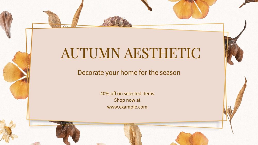 Autumn home decoration blog banner template, editable text