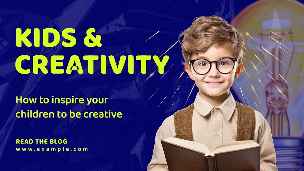 Kids & creativity blog banner template