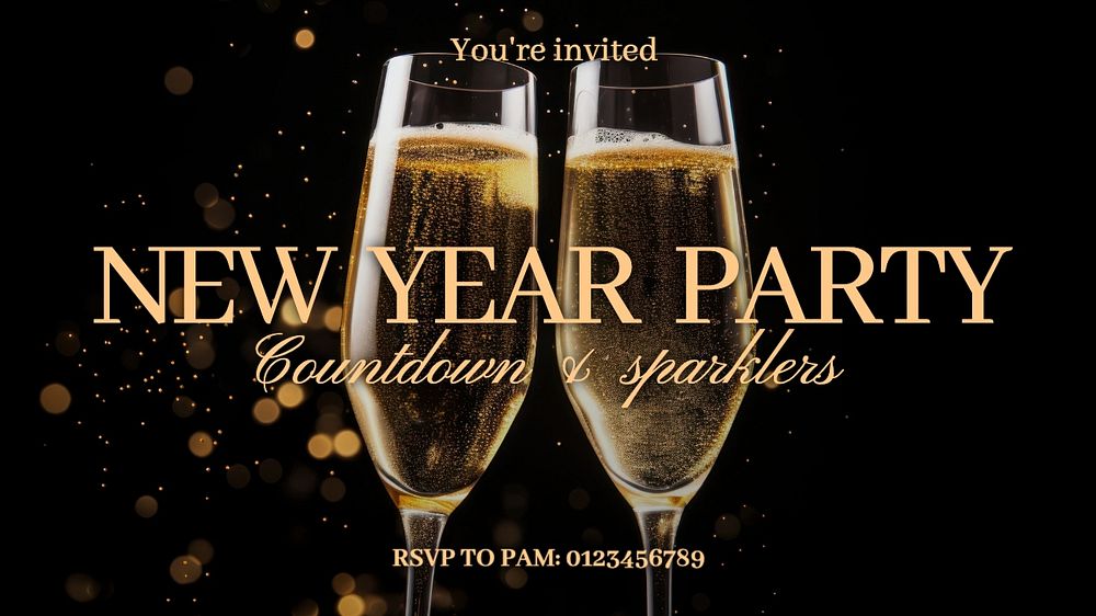 New year cheers blog banner template, editable text