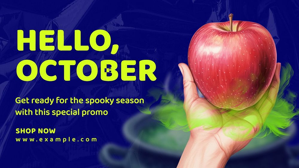 Hello October blog banner template