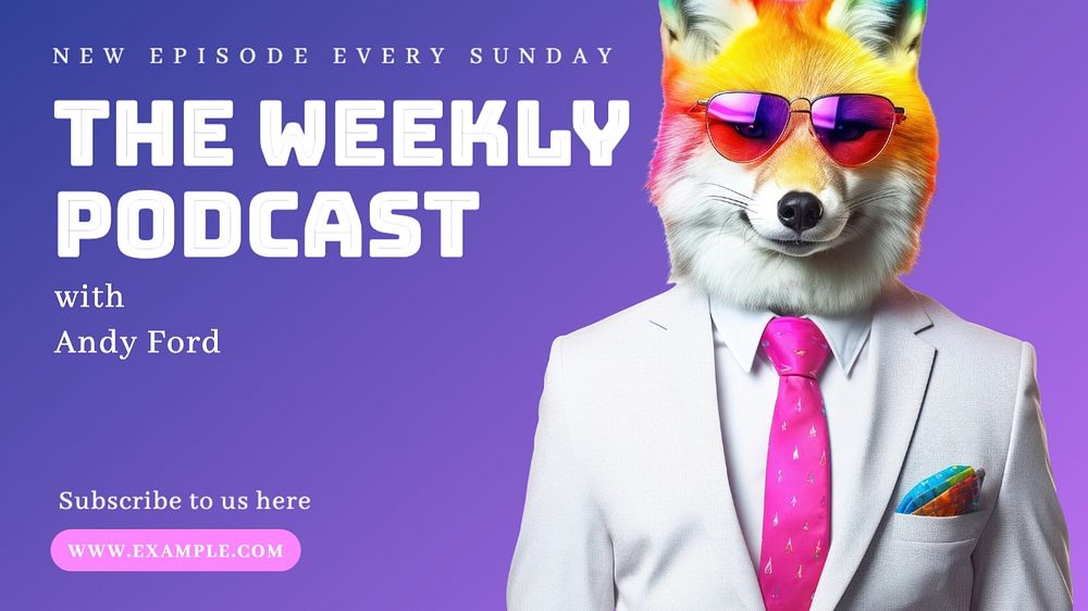 Weekly podcast blog banner template