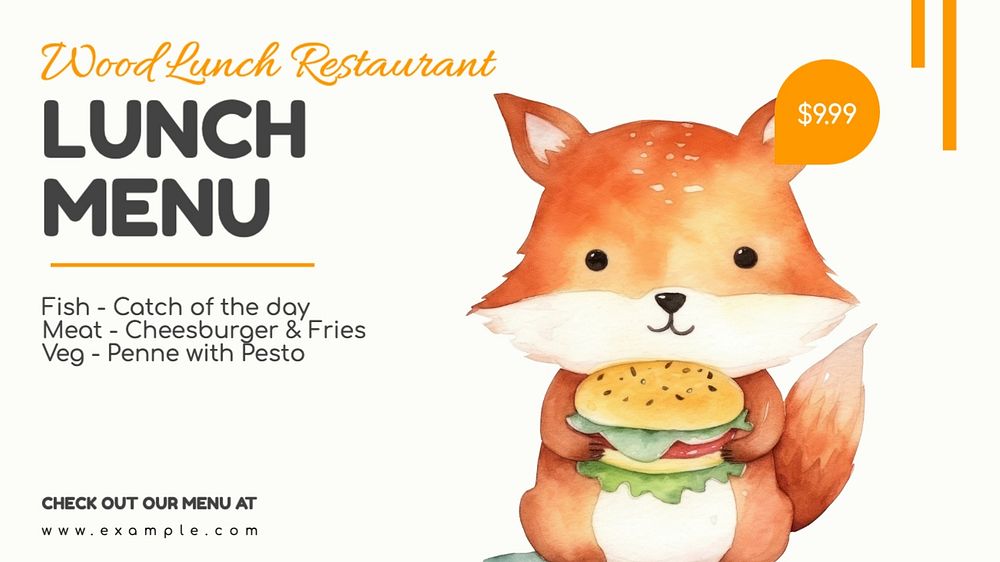 Lunch menu blog banner template