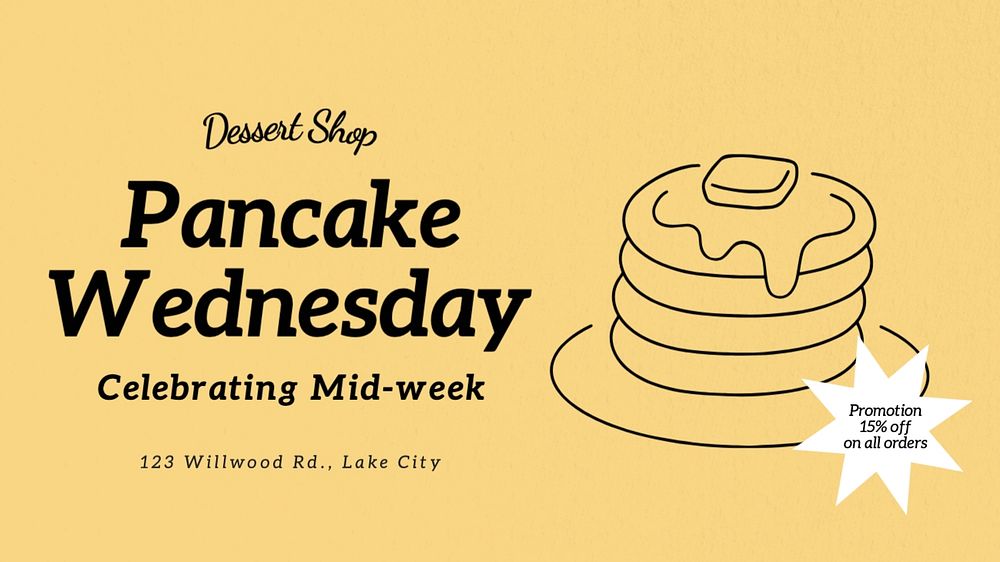 Pancake wednesday blog banner template