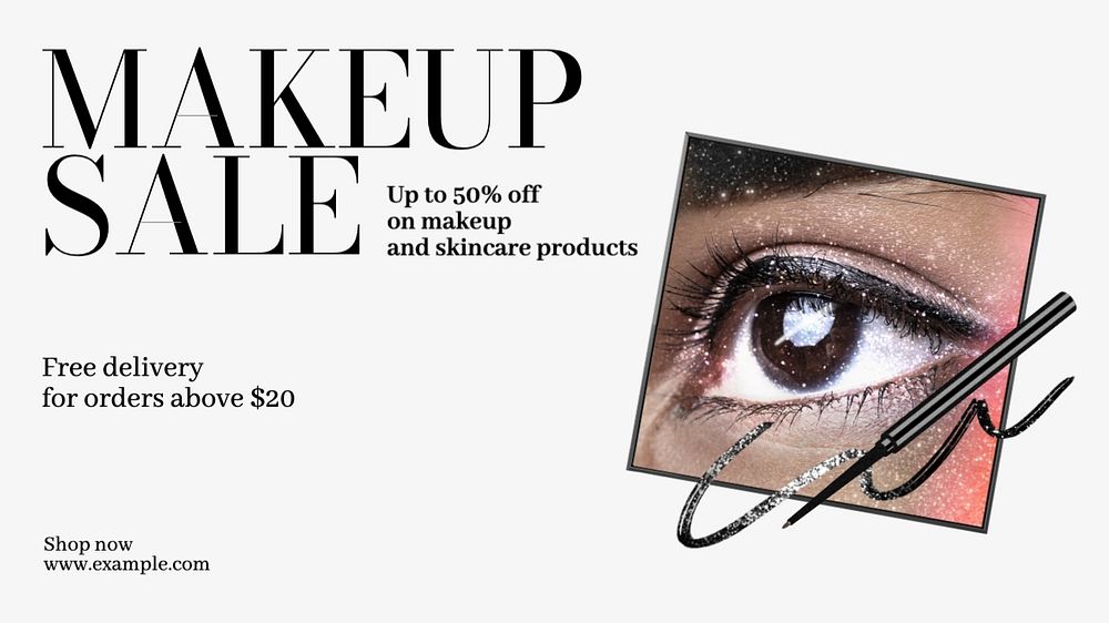 Makeup sale blog banner template