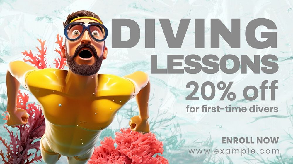 Diving school blog banner template