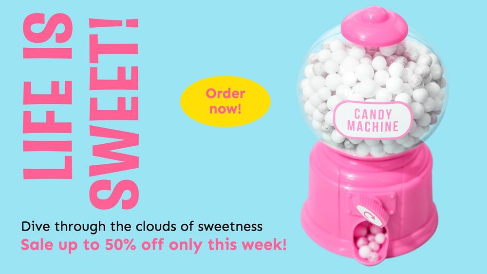 Candy shop sale blog banner template