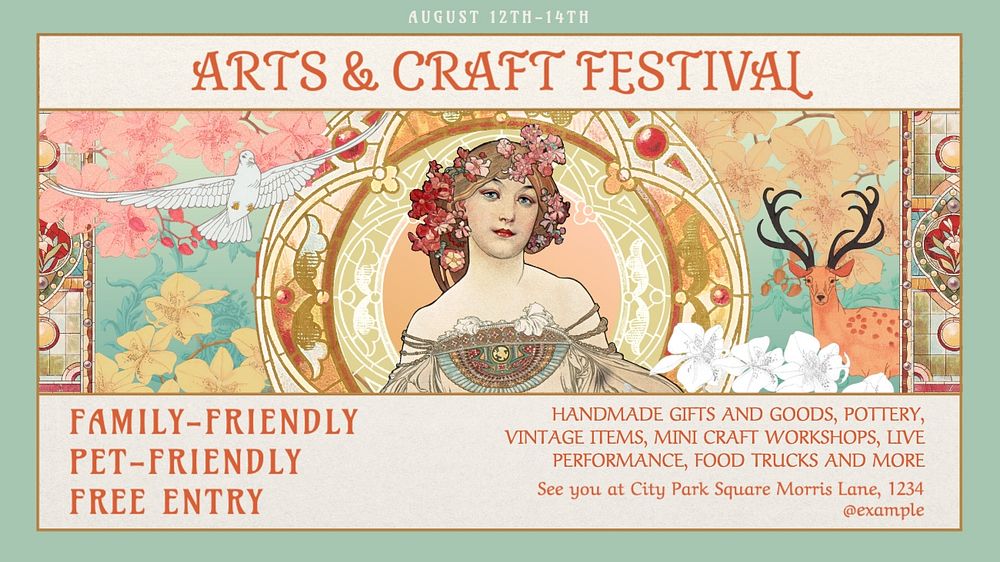 Craft festival blog banner template