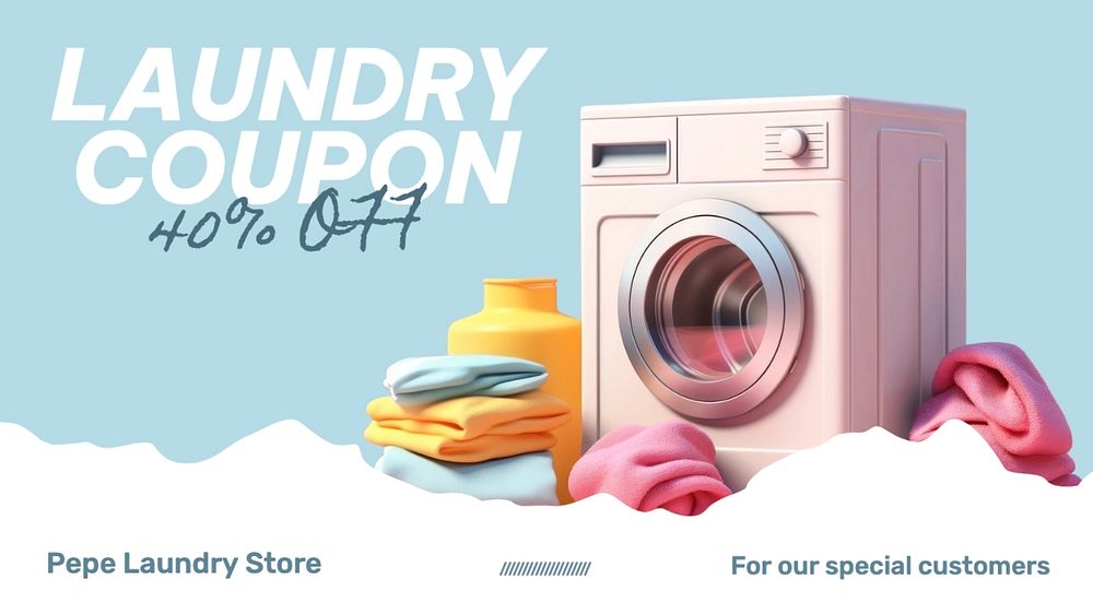 Laundry coupon blog banner template