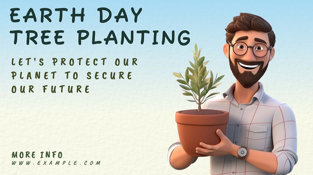 Earth day & tree blog banner template