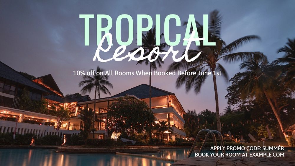 Tropical resort blog banner template