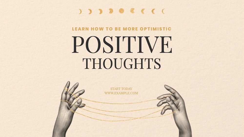 Positive thoughts blog banner template