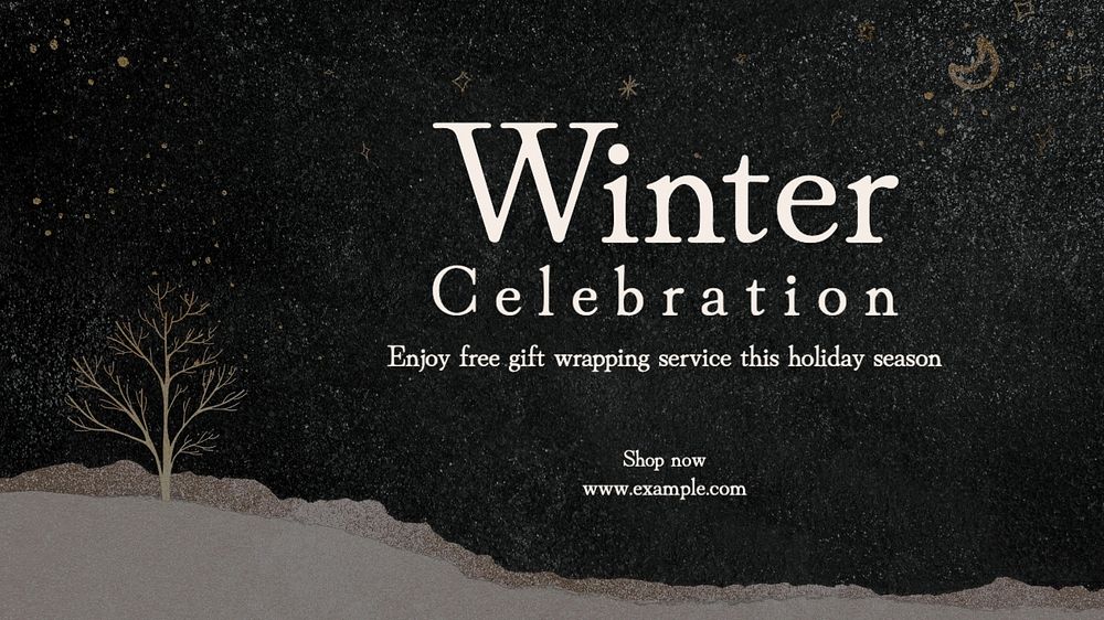 Winter celebration blog banner template