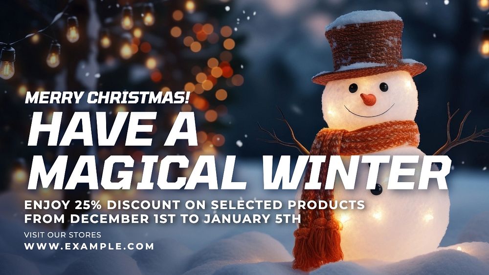 Winter magic sale blog banner template