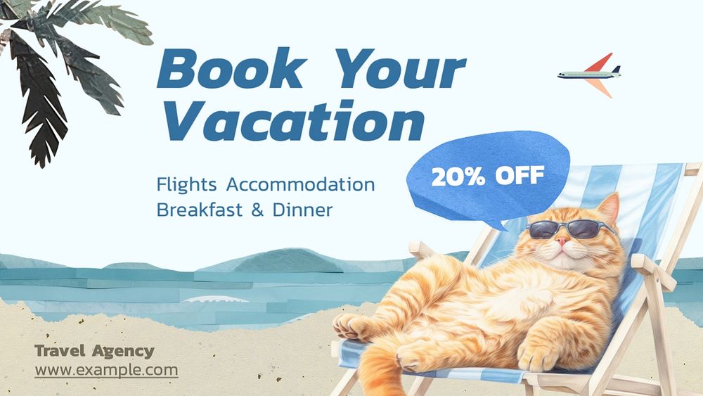 Book your vacation blog banner template