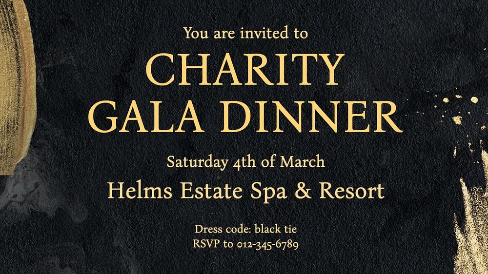 Charity gala dinner blog banner template