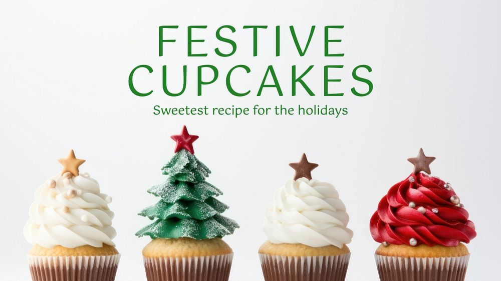 Festive cupcakes blog banner template