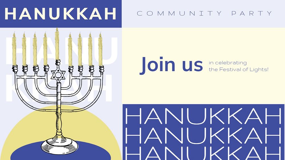 Hanukkah community party blog banner template