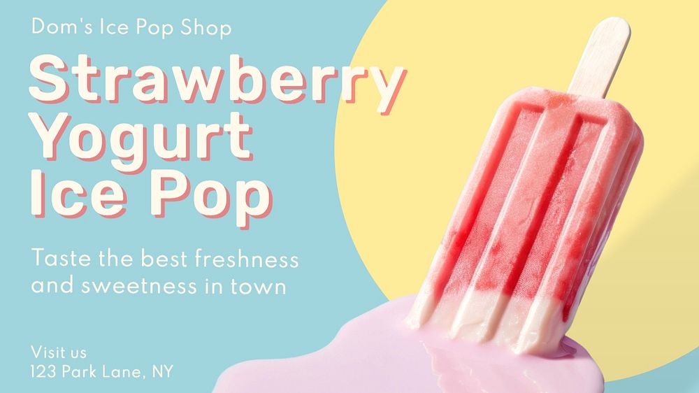 Ice pop shop blog banner template