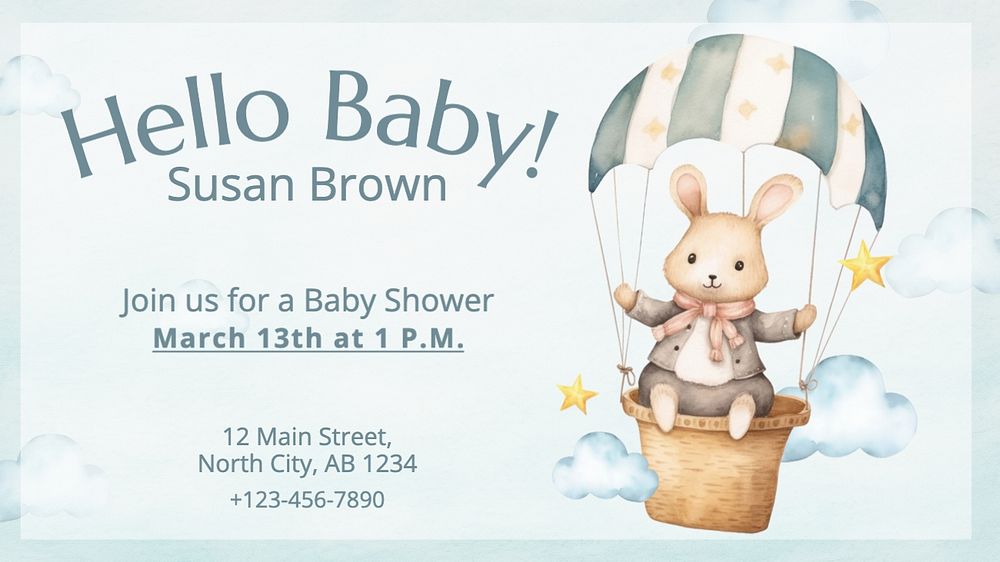 Baby shower blog banner template