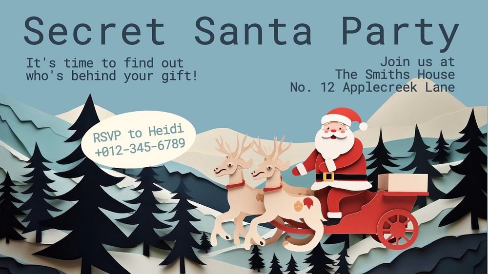 Secret Santa party blog banner template