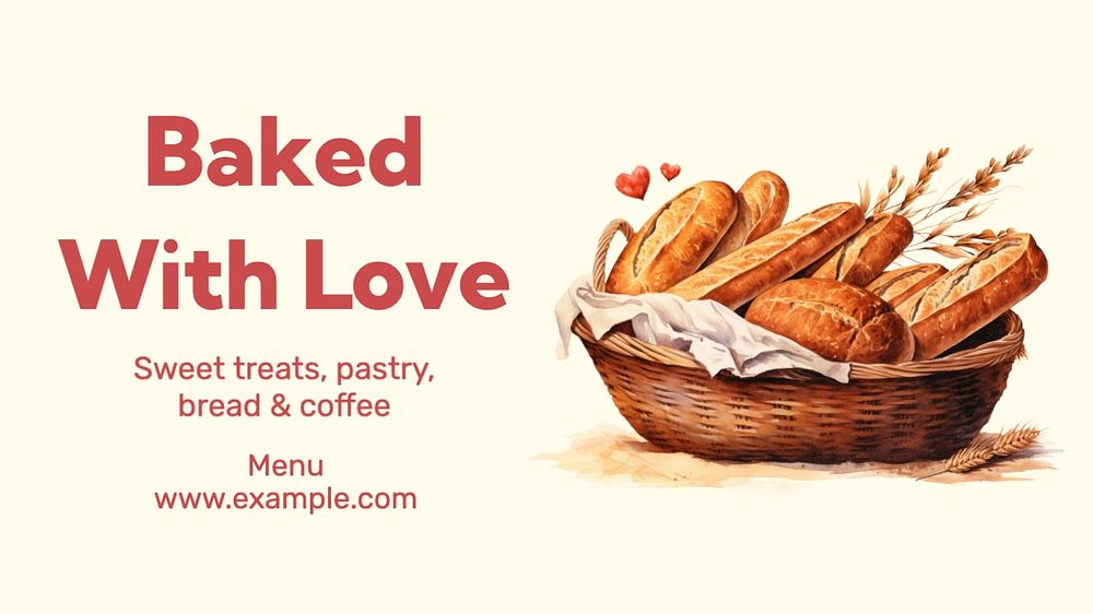 Baked with love blog banner template