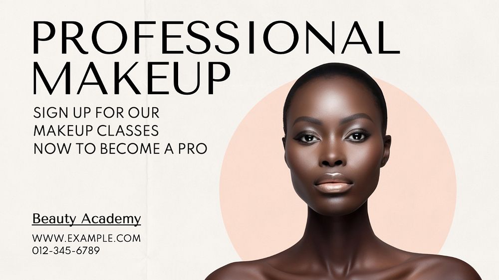 Professional makeup course blog banner template