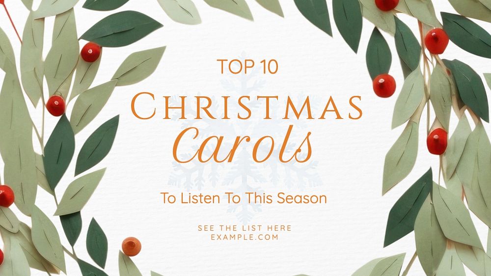 Christmas carols list blog banner template