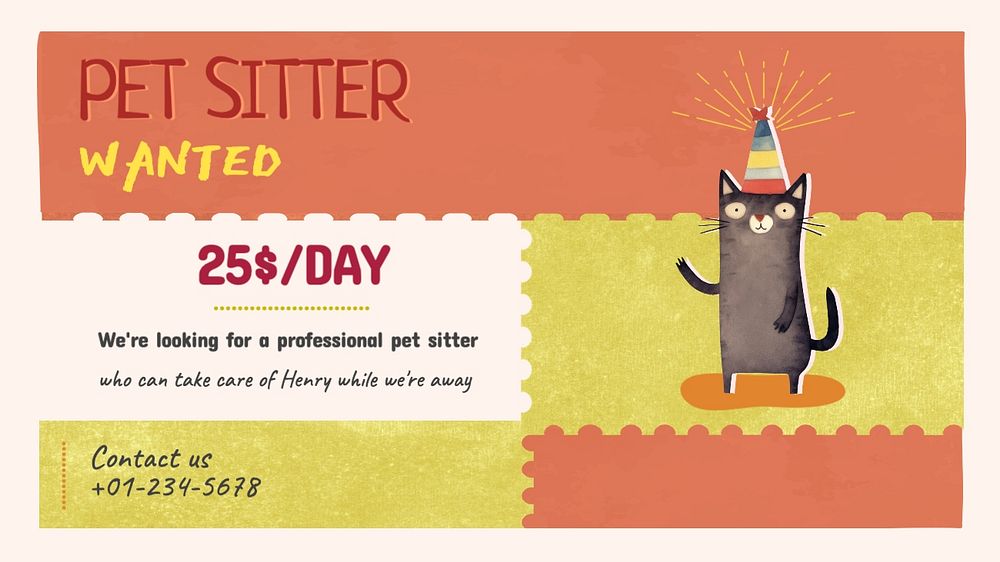 Pet sitter wanted blog banner template