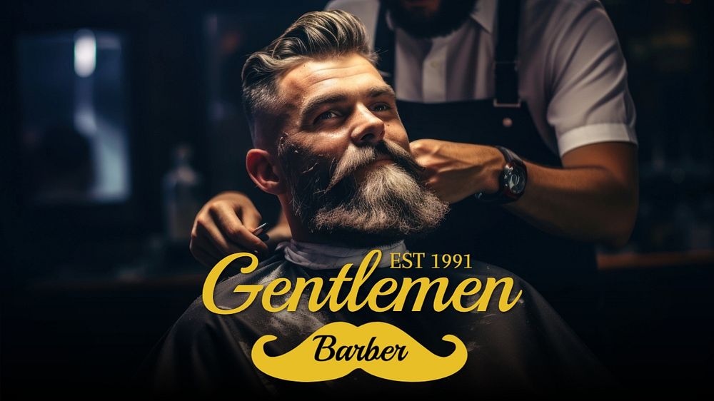 Barber logo blog banner template