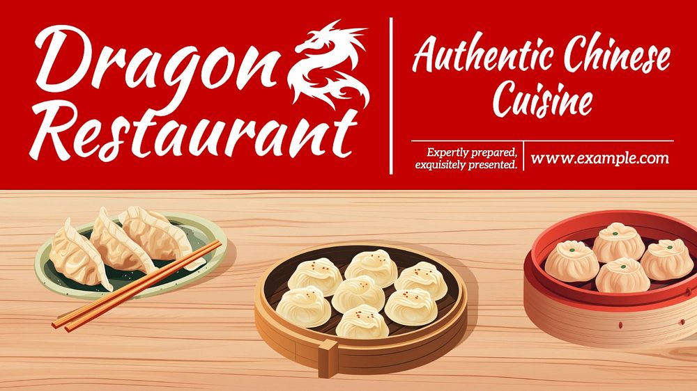 Chinese restaurant  blog banner template