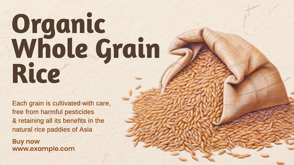 Organic rice blog banner template