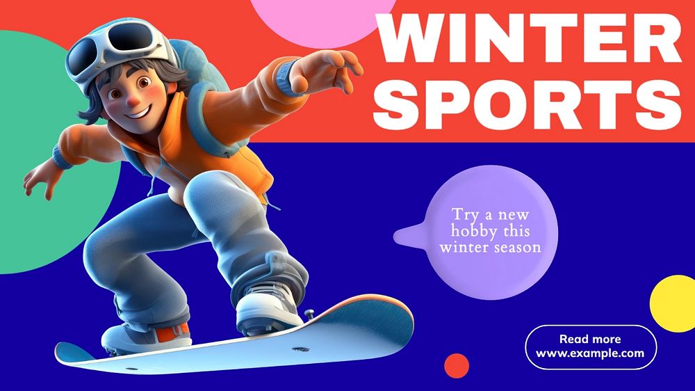 Winter sports blog banner template