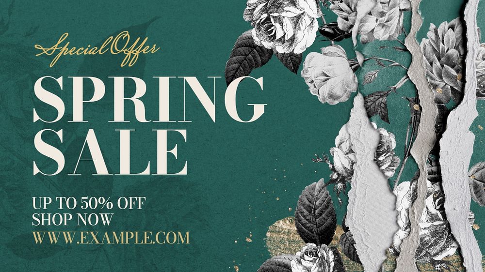 Spring sale blog banner template