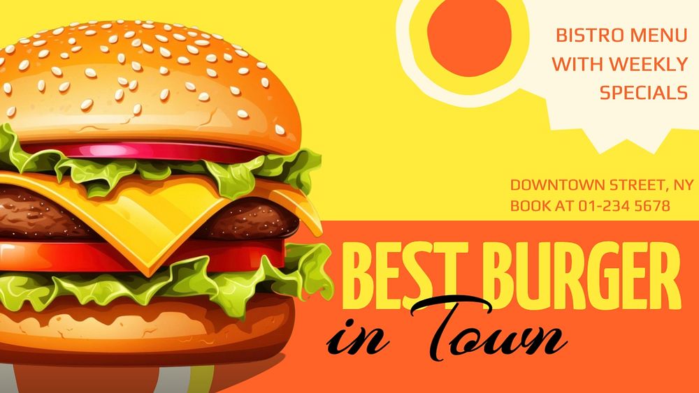 Burger shop blog banner template