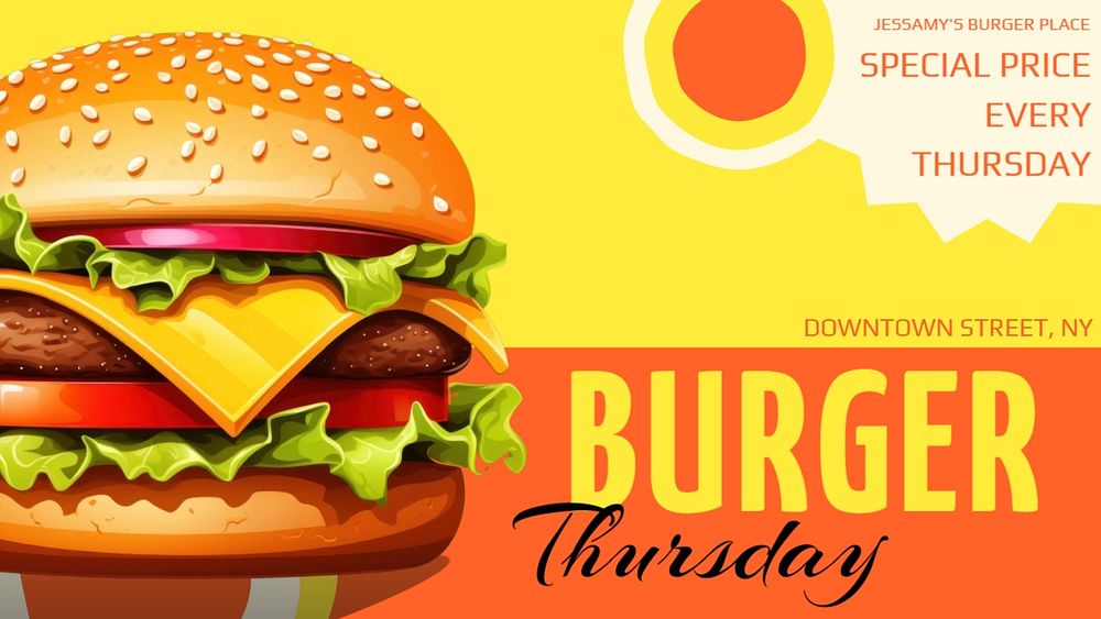 Burger shop blog banner template